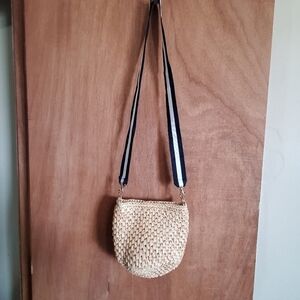 BUJIBAJA  ANTHROPOLOGIE  raffin crossbody bag. Extra strap.